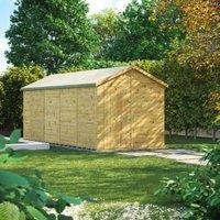 Powersheds Premium Apex Pressure Treated Windowless Shed - 18 x 8ft