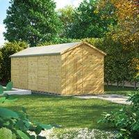 Powersheds Premium Apex Pressure Treated Windowless Shed - 20 x 8ft