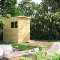 Powersheds Premium Pent Pressure Treated Shed - 4 x 8ft