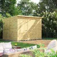 Powersheds Premium Pent Pressure Treated Windowless Shed - 10 x 8ft