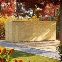 Powersheds Premium Pent Pressure Treated Windowless Shed - 18 x 8ft