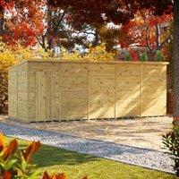 Powersheds Premium Pent Pressure Treated Windowless Shed - 20 x 8ft