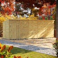 Powersheds Premium Pent Double Door Pressure Treated Windowless Shed - 20 x 8ft
