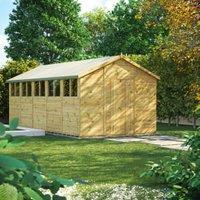 Powersheds Premium Apex Pressure Treated Shed - 20 x 10ft