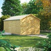Powersheds Premium Apex Pressure Treated Windowless Shed- 18 x 10ft