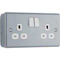BG Metal Clad 13A Double Switched Power Socket