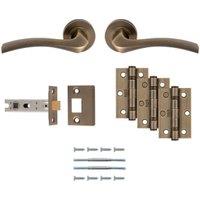 Sines Antique Brass Ultimate Door Latch Kit