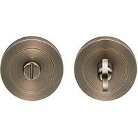 Turn & Release Antique Brass On Concealed Fix Round Rose