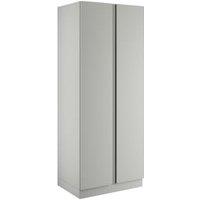 Boston Matt Light Grey Double Wardrobe with Shelves - 900 x 2260 x 609mm