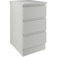 Boston Matt Light Grey Single Chest with 3 Drawers - 420 x 730 x 520mm
