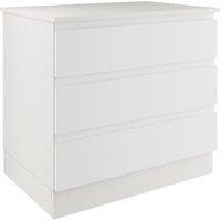 Boston Matt White Double Chest with 3 Drawers - 820 x 730 x 520mm