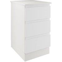 Boston Matt White Single Chest with 3 Drawers - 420 x 730 x 520mm