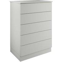 Harrogate & Bramham Light Grey Tallboy Chest with 5 Drawers - 820 x 1136 x 520mm