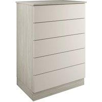 Harrogate & Bramham Taupe Grey Tallboy Chest with 5 Drawers - 820 x 1136 x 520mm