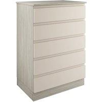 Boston Matt Cashmere Tallboy Chest with 5 Drawers - 820 x 1136 x 520mm