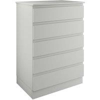 Boston Matt Light Grey Tallboy Chest with 5 Drawers - 820 x 1136 x 520mm