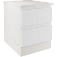 Boston Matt White Bedside Chest with 2 Drawers - 420 x 527 x 520mm