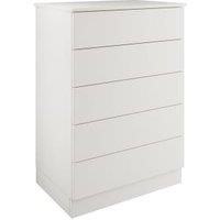Harrogate & Bramham White Tallboy Chest with 5 Drawers - 820 x 1136 x 520mm