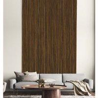 Acoustic Slat Wall Zebrano Foil Wood Panel - 19 x 573 x 2400mm
