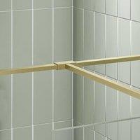 Nexa By Merlyn Brushed Brass T Bracket for 8mm Wetroom Screens & Connecting 2 Stabilising Bars