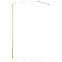 Nexa By Merlyn 1m Round Bracing Bar for 8mm Frameless Wetroom Shower Screens - Brushed Brass