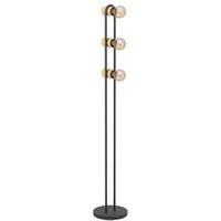 Eglo Chieveley 3 Wood Light Floor Lamp - Black