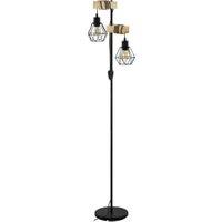 Eglo Townshend 5 Metal & Wood 2-Light Floor Lamp - Natural