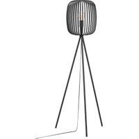 Eglo Romazzina Contemporary Caged Tripod Floor Lamp - Black