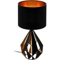 Eglo Carlton 25cm Geometric 5 Metal & Fabric Table Lamp - Black & Gold