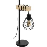 Eglo Townshend 15.5cm 5 Metal & Wood Table Lamp - Natural & Black