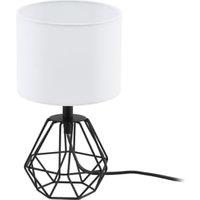 Eglo Carlton 16.5cm 2 Metal & Fabric Table Lamp - Black & White