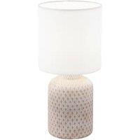 Eglo Bellariva 15.5cm Ceramic & Fabric Table Lamp - Natural & White