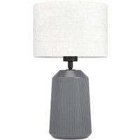 Eglo Capalbio Ceramic & Fabric Ribbed Table Lamp - Grey