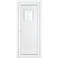 Crystal Chatsworth Right Hand Pre-hung White uPVC Front Door With Obscure Glazing - 920 x 2090mm