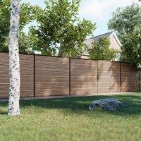 DuraPost URBAN Natural & Sepia Brown Composite Fence Panel Multi-Pack - 6 x 6ft - 5 Panels