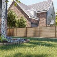 DuraPost URBAN Natural & Sepia Brown Composite Fence Panel Multi-Pack - 6 x 4ft - 5 Panels