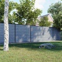 DuraPost URBAN Light Grey & Anthracite Composite Fence Panel Multi-Pack - 6 x 6ft - 3 Panels