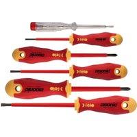 Felo FE41396398 Ergonomic VDE 6 Piece Mixed Head Screwdriver Set