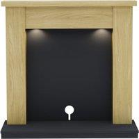 Flare by Be Modern Barrowden Natural Oak & Anthracite Timber Inglenook Surround Set