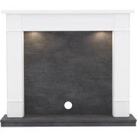 Flare by Be Modern Cheshire Ash White & Grey Slate Timber Inglenook Surround Set