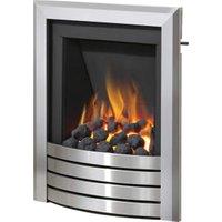 Flare by Be Modern Design Brushed Steel Slimline Radiant Slide Control Gas Fire