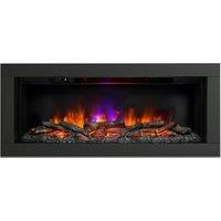 Flare by Be Modern Avella Grande Matt Black Inset Wall Mounted Electric Fire