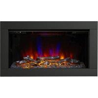 Flare by Be Modern Avella Matt Black Inset Wall Mounted Electric Fire