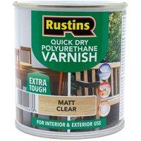 Rustins Quick Dry Poly Matt Varnish - Clear -1L