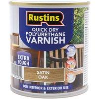 Rustins Quick Dry Poly Satin Varnish - Oak - 500ml