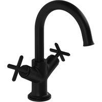 VitrA Origin Cross Handle Classic Basin Mixer Tap - Matt Black
