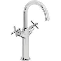 VitrA Origin Cross Handle Classic Basin Mixer Tap For Bowls - Chrome