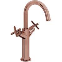 VitrA Origin Cross Handle Classic Basin Mixer Tap For Bowls - Soft Copper