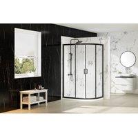 Nexa By MERLYN 6mm Black Framed Quadrant Double Sliding Door Shower Enclosure - 800 x 800mm