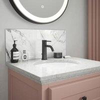 Carrara Marble Glass Bathroom Splashback - 600 x 250mm